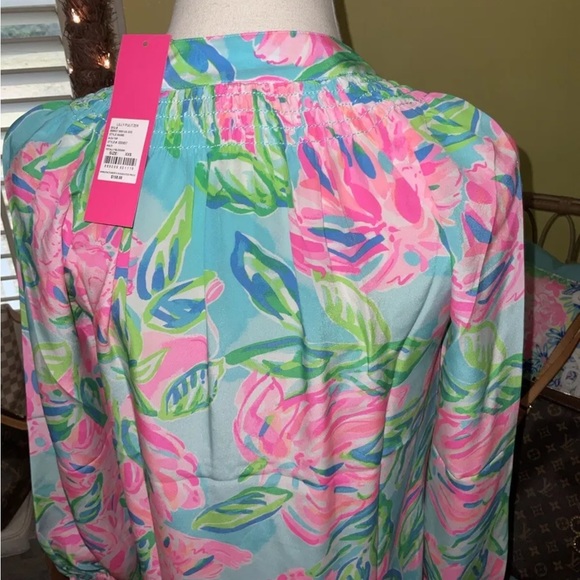 Lilly Pulitzer NWT Elsa Silk Top Totally Blossom Size XXS - Picture 7 of 10